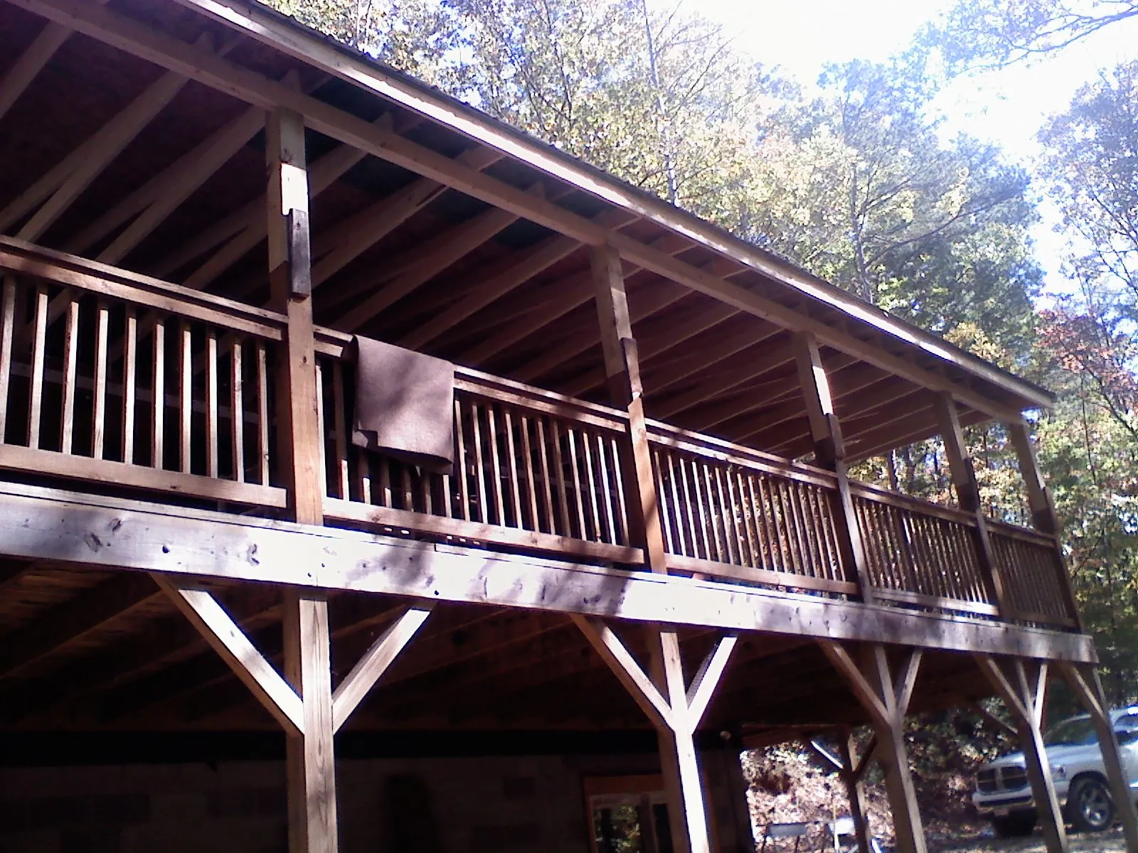 Timber framing under a new elevated porch and deck — Roof Leak Repair in Bat Cave by Roofing Brothers